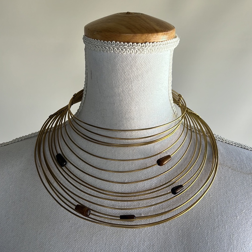 Hand Made East African Brass Collar Statement Necklace